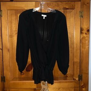 Joie Sz small black sheer blouse